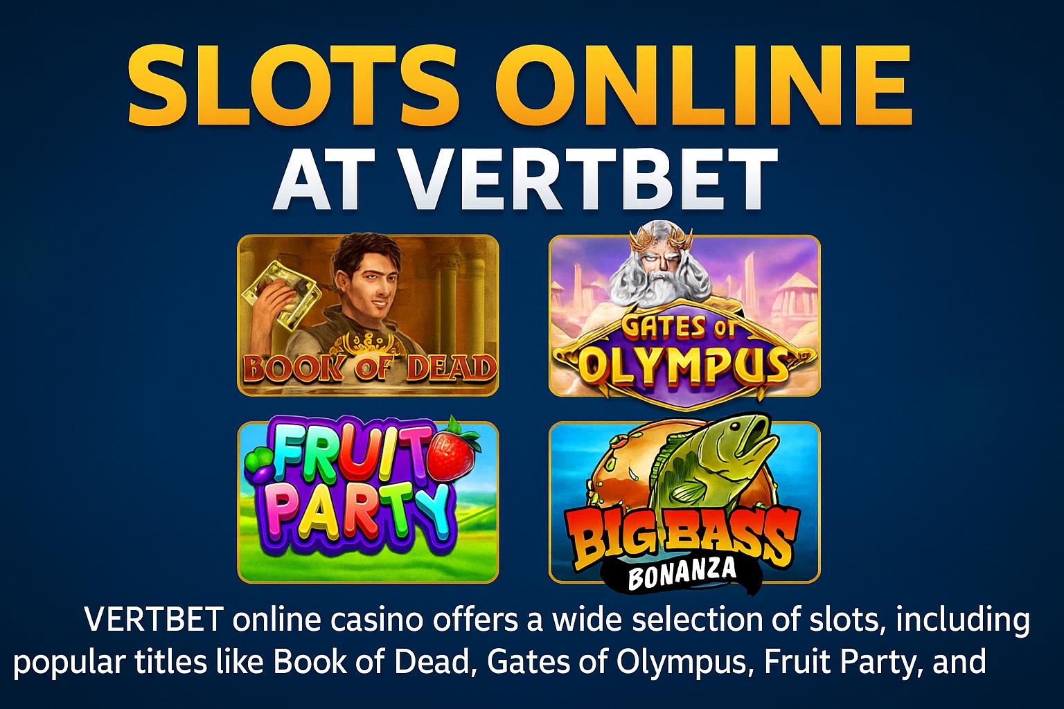 Explore o mundo das slot machines no VERTBET Casino